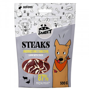 MR.BANDIT STEAKS LAMB DUCK gardums suņiem Jērs, pīle 500g